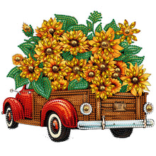 Load image into Gallery viewer, Diamond Painting - Partial Special Shaped - sunflower vintage car (30*30CM)
