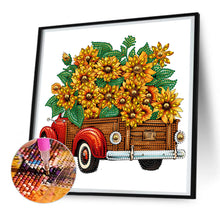 Load image into Gallery viewer, Diamond Painting - Partial Special Shaped - sunflower vintage car (30*30CM)
