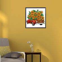 Load image into Gallery viewer, Diamond Painting - Partial Special Shaped - sunflower vintage car (30*30CM)
