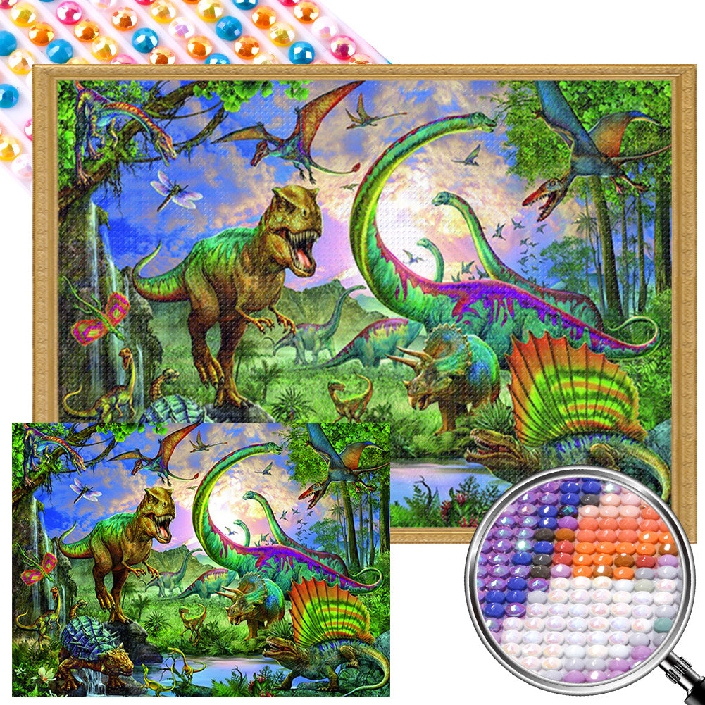 AB Diamond Painting - Full Round - Dinosaur Paradise (55*40CM)