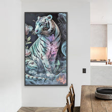 Load image into Gallery viewer, AB Diamond Painting - Full Round - white tiger (40*70CM)
