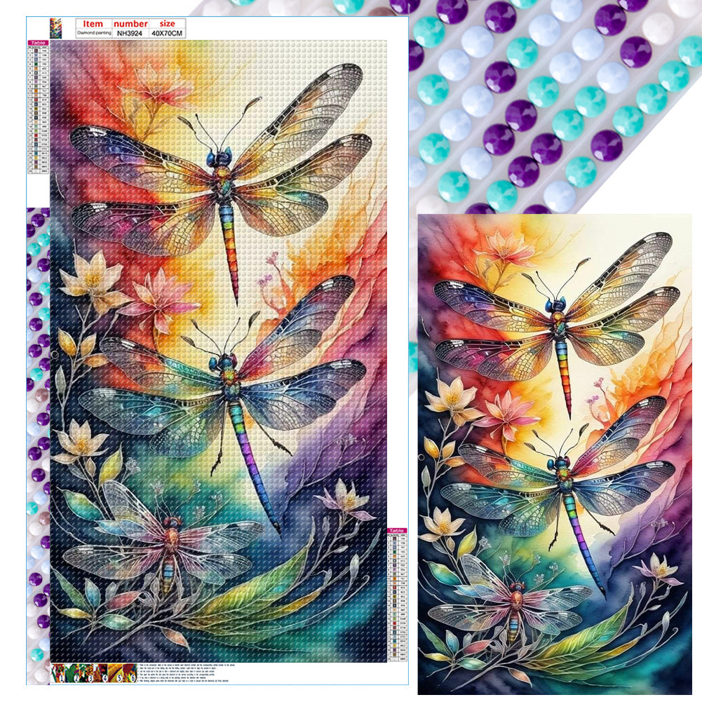 Diamond Painting - Full Round - butterfly dragonfly (40*70CM)