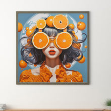 Load image into Gallery viewer, Diamond Painting - Full Round - orange girl (40*40CM)
