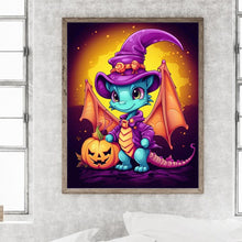 Load image into Gallery viewer, Diamond Painting - Full Round - halloween winged dragon (40*50CM)
