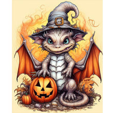 Load image into Gallery viewer, Diamond Painting - Full Round - halloween winged dragon (40*50CM)
