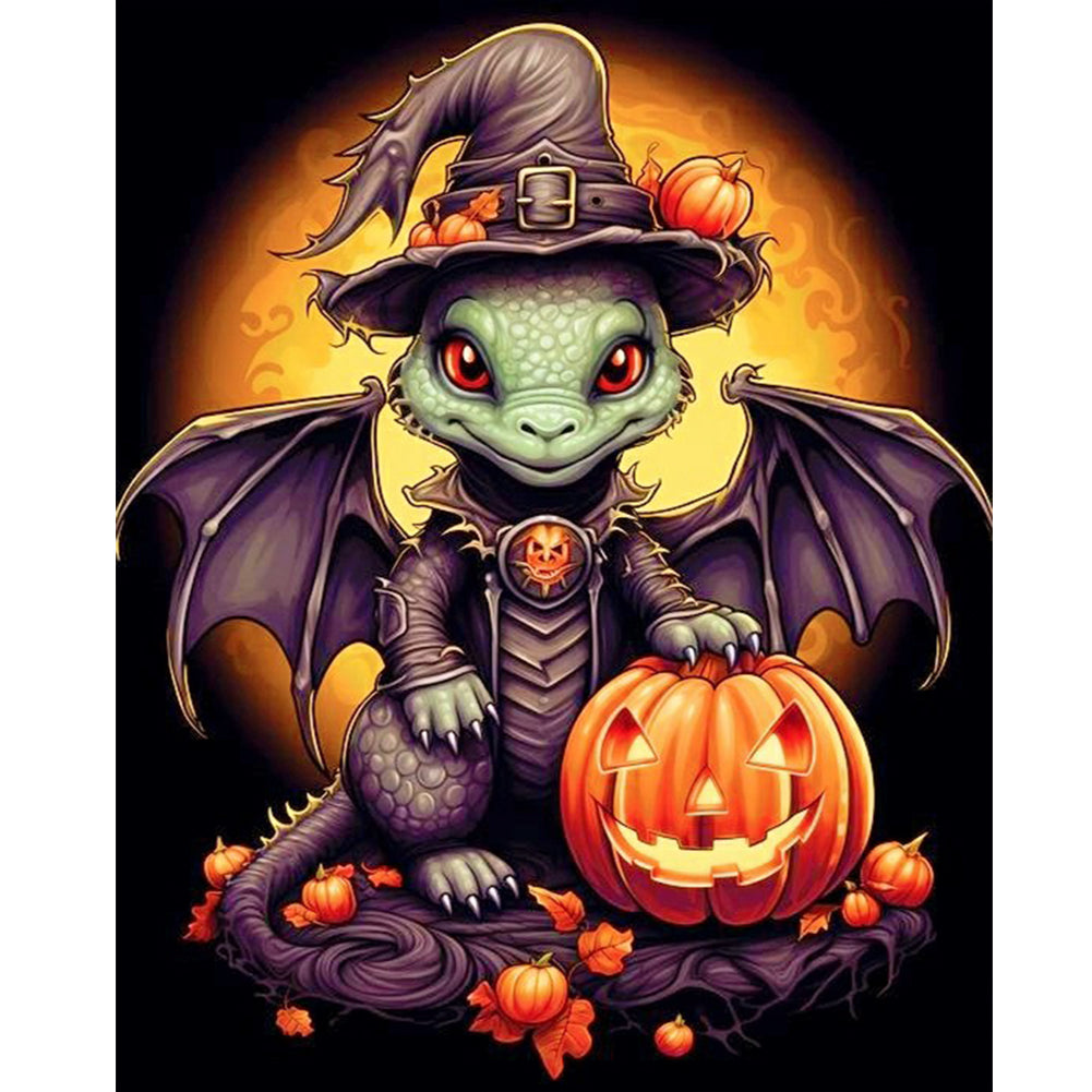Diamond Painting - Full Round - halloween winged dragon (40*50CM)