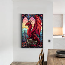 Load image into Gallery viewer, Diamond Painting - Full Round - Window sill glass art flying dragon (40*60CM)
