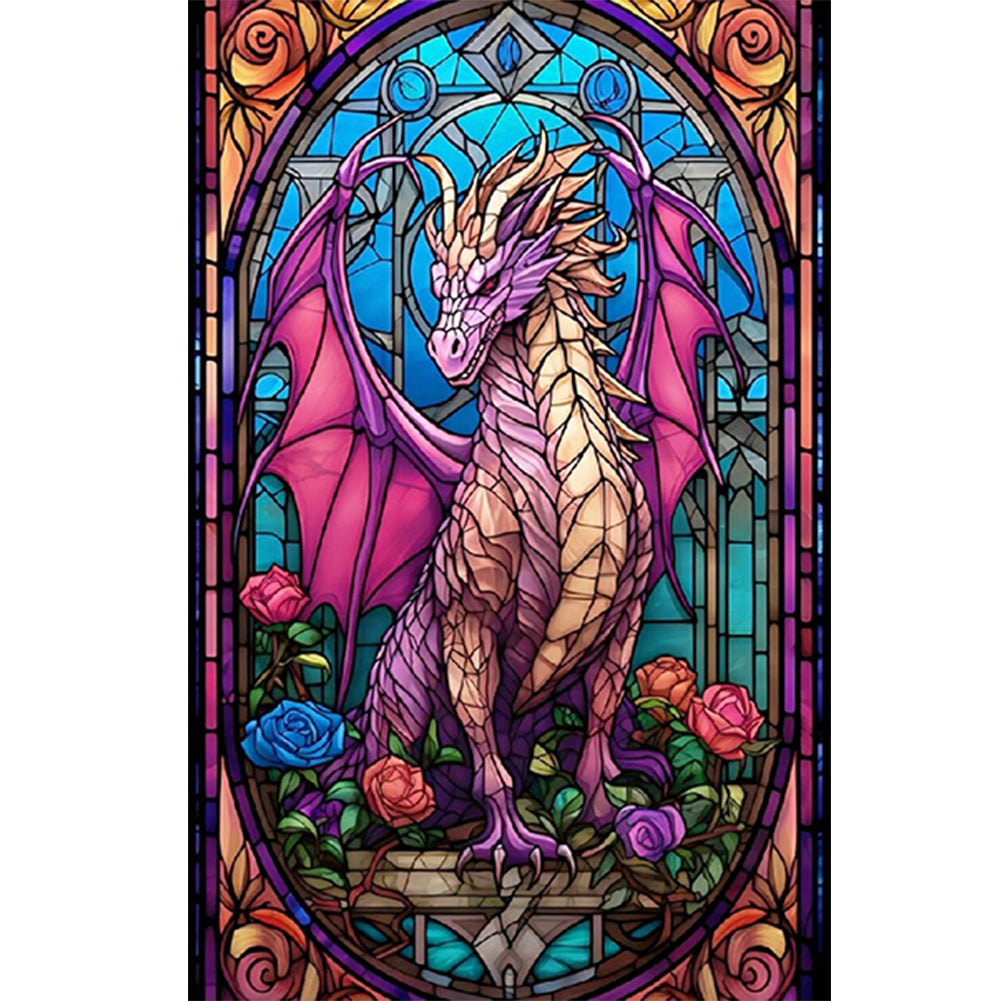 Diamond Painting - Full Round - Window sill glass art flying dragon (40*60CM)