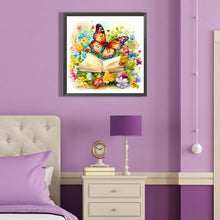 Load image into Gallery viewer, Diamond Painting - Full Round - butterfly reading (40*40CM)
