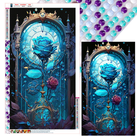 Diamond Painting - Full Round - blue melancholy rose flower (40*70CM)