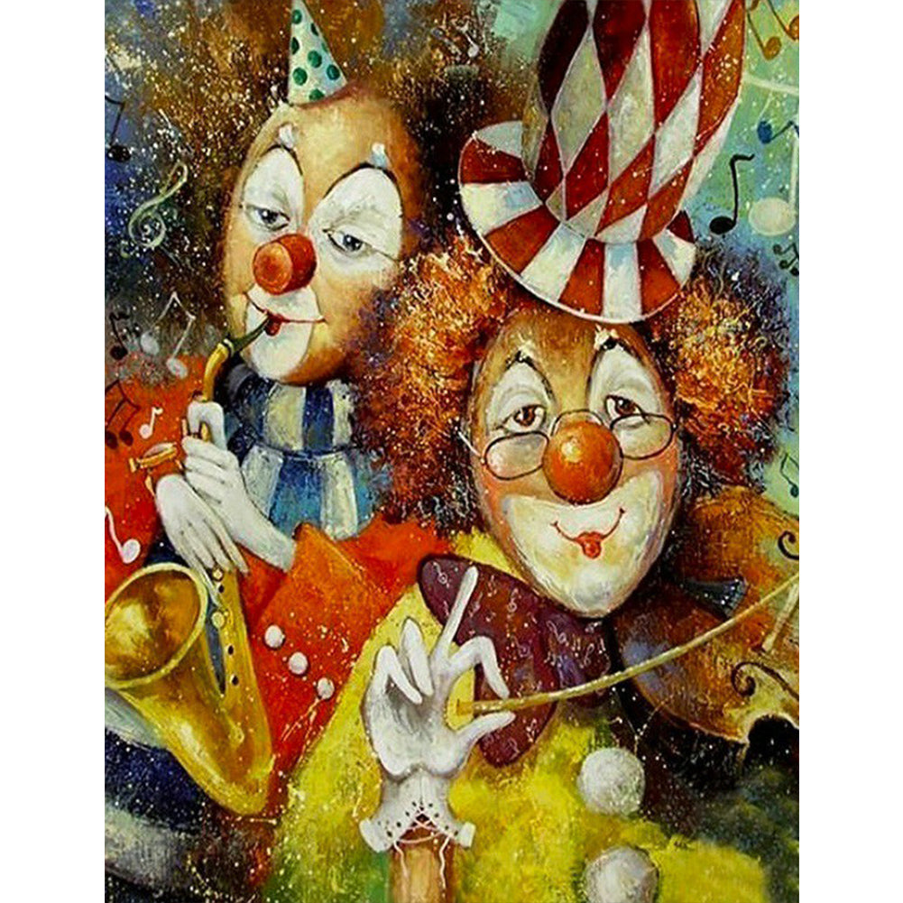 Diamond Painting - Full Round - two clowns (50*60CM)