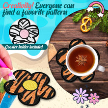 Load image into Gallery viewer, 6PCS Wooden Flower Pumpkin Diamond Painting Art Coaster Kit with Holder
