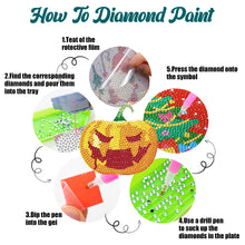 Load image into Gallery viewer, 6PCS Wooden Flower Pumpkin Diamond Painting Art Coaster Kit with Holder
