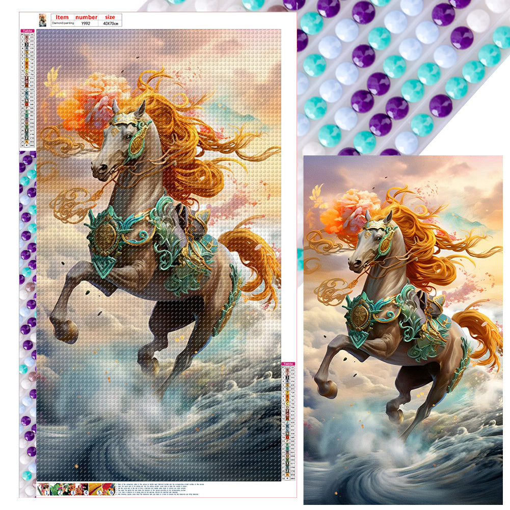Diamond Painting - Full Round - The horse that rides on the clouds and mist (40*70CM)
