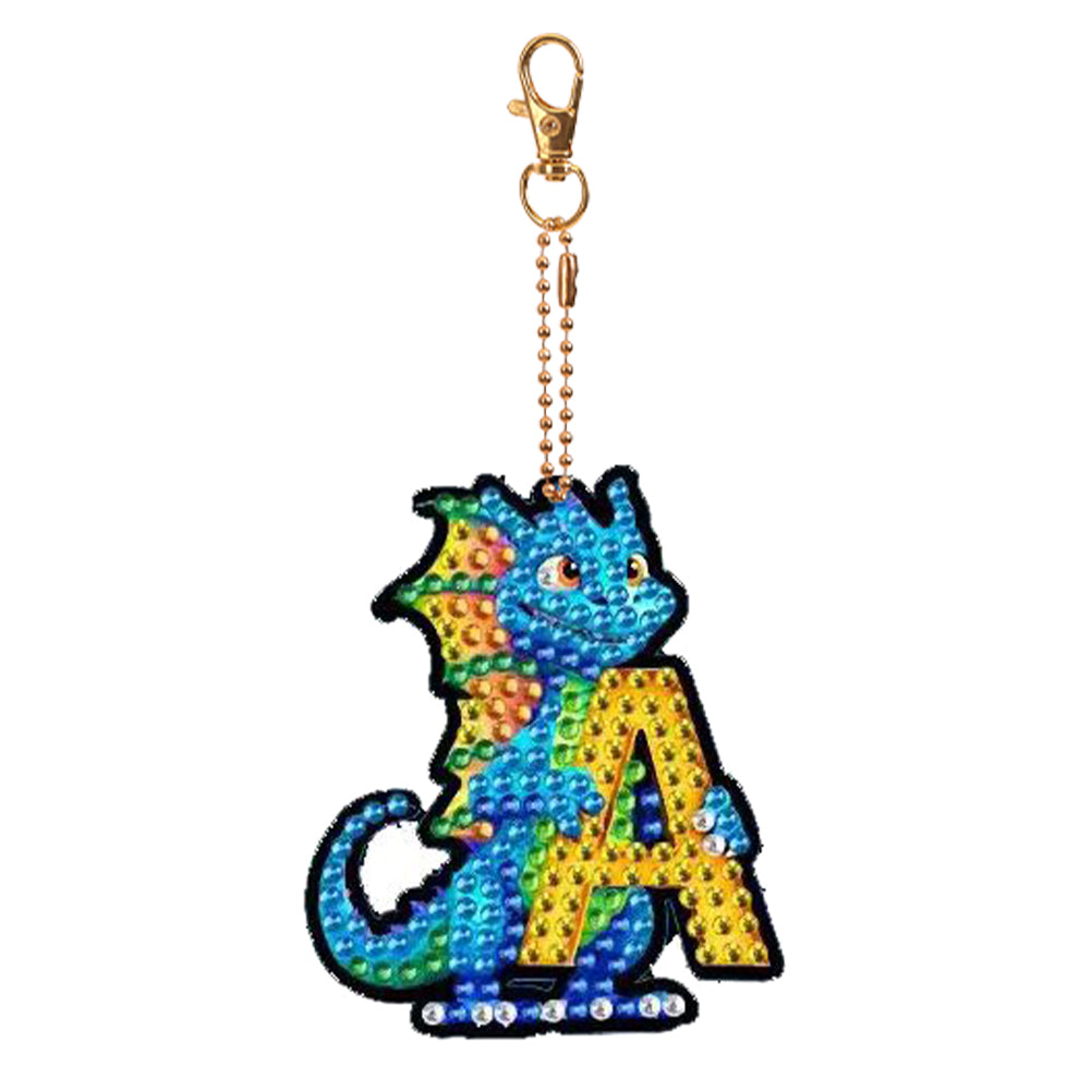 Double Sided Full Drill Keyring Special Shape Diamond Painting Keychain Dinosaur