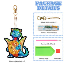 Load image into Gallery viewer, Double Sided Full Drill Keyring Special Shape Diamond Painting Keychain Dinosaur
