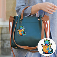 Load image into Gallery viewer, Double Sided Full Drill Keyring Special Shape Diamond Painting Keychain Dinosaur
