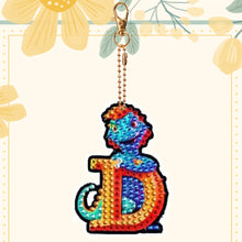 Load image into Gallery viewer, Double Sided Full Drill Keyring Special Shape Diamond Painting Keychain Dinosaur
