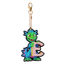 Load image into Gallery viewer, Double Sided Full Drill Keyring Special Shape Diamond Painting Keychain Dinosaur
