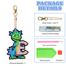 Load image into Gallery viewer, Double Sided Full Drill Keyring Special Shape Diamond Painting Keychain Dinosaur
