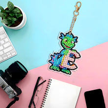 Load image into Gallery viewer, Double Sided Full Drill Keyring Special Shape Diamond Painting Keychain Dinosaur
