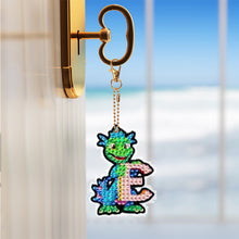 Load image into Gallery viewer, Double Sided Full Drill Keyring Special Shape Diamond Painting Keychain Dinosaur
