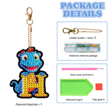 Load image into Gallery viewer, Double Sided Full Drill Keyring Special Shape Diamond Painting Keychain Dinosaur
