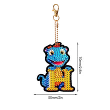 Load image into Gallery viewer, Double Sided Full Drill Keyring Special Shape Diamond Painting Keychain Dinosaur
