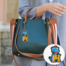Load image into Gallery viewer, Double Sided Full Drill Keyring Special Shape Diamond Painting Keychain Dinosaur
