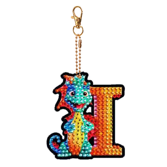 Double Sided Full Drill Keyring Special Shape Diamond Painting Keychain Dinosaur
