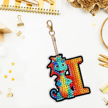 Load image into Gallery viewer, Double Sided Full Drill Keyring Special Shape Diamond Painting Keychain Dinosaur

