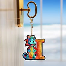 Load image into Gallery viewer, Double Sided Full Drill Keyring Special Shape Diamond Painting Keychain Dinosaur
