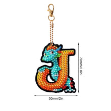 Load image into Gallery viewer, Double Sided Full Drill Keyring Special Shape Diamond Painting Keychain Dinosaur
