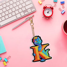 Load image into Gallery viewer, Double Sided Full Drill Keyring Special Shape Diamond Painting Keychain Dinosaur
