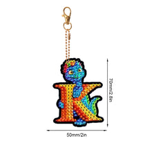 Load image into Gallery viewer, Double Sided Full Drill Keyring Special Shape Diamond Painting Keychain Dinosaur
