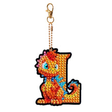 Load image into Gallery viewer, Double Sided Full Drill Keyring Special Shape Diamond Painting Keychain Dinosaur
