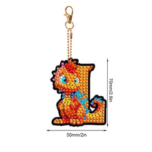 Load image into Gallery viewer, Double Sided Full Drill Keyring Special Shape Diamond Painting Keychain Dinosaur
