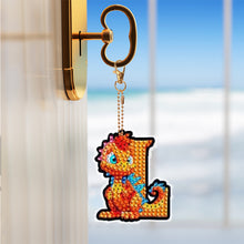Load image into Gallery viewer, Double Sided Full Drill Keyring Special Shape Diamond Painting Keychain Dinosaur
