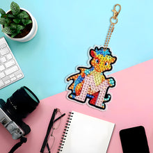 Load image into Gallery viewer, Double Sided Full Drill Keyring Special Shape Diamond Painting Keychain Dinosaur
