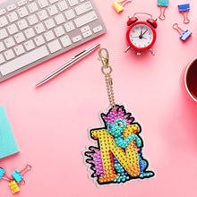 Load image into Gallery viewer, Double Sided Full Drill Keyring Special Shape Diamond Painting Keychain Dinosaur
