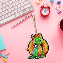 Load image into Gallery viewer, Double Sided Full Drill Keyring Special Shape Diamond Painting Keychain Dinosaur
