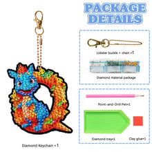 Load image into Gallery viewer, Double Sided Full Drill Keyring Special Shape Diamond Painting Keychain Dinosaur
