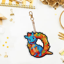 Load image into Gallery viewer, Double Sided Full Drill Keyring Special Shape Diamond Painting Keychain Dinosaur
