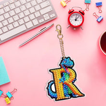 Load image into Gallery viewer, Double Sided Full Drill Keyring Special Shape Diamond Painting Keychain Dinosaur
