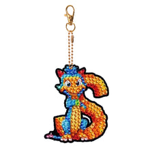 Load image into Gallery viewer, Double Sided Full Drill Keyring Special Shape Diamond Painting Keychain Dinosaur
