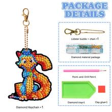 Load image into Gallery viewer, Double Sided Full Drill Keyring Special Shape Diamond Painting Keychain Dinosaur
