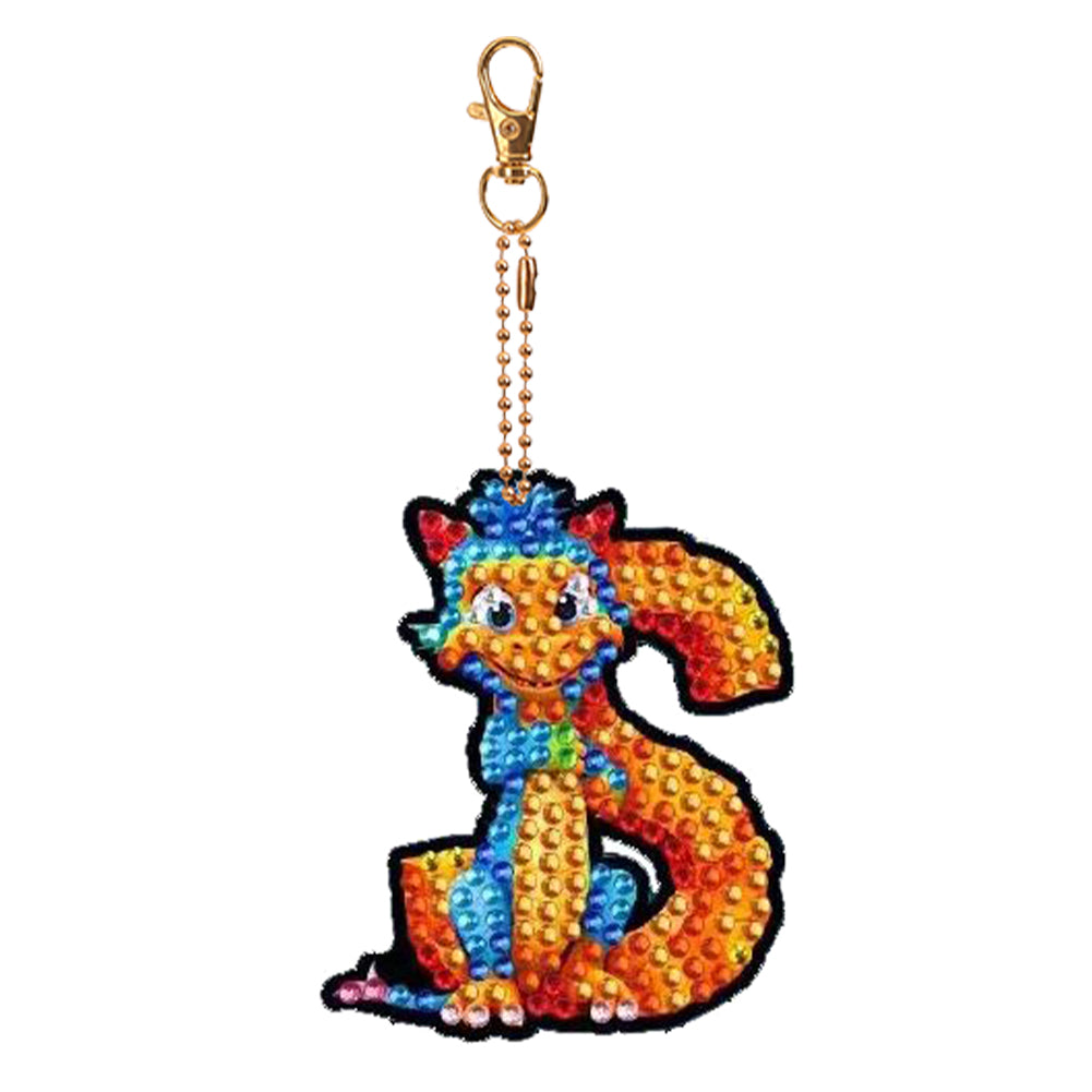 Double Sided Full Drill Keyring Special Shape Diamond Painting Keychain Dinosaur