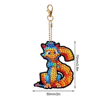 Load image into Gallery viewer, Double Sided Full Drill Keyring Special Shape Diamond Painting Keychain Dinosaur
