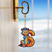 Load image into Gallery viewer, Double Sided Full Drill Keyring Special Shape Diamond Painting Keychain Dinosaur
