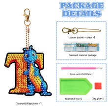 Load image into Gallery viewer, Double Sided Full Drill Keyring Special Shape Diamond Painting Keychain Dinosaur
